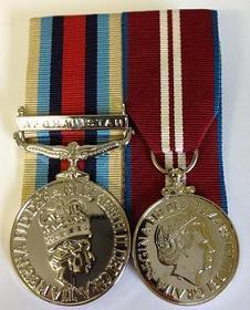 OSM Afghanistan & 2012 Q D J M Miniature Court mounted medal set